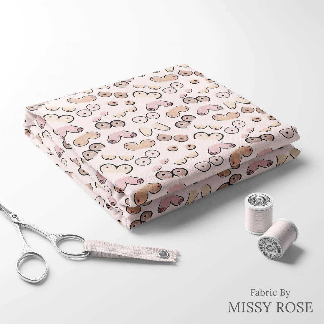 Profanity Fabric 76 folded fabric stack with matching thread - pre-order fabric Australia | Fabric by Missy Rose