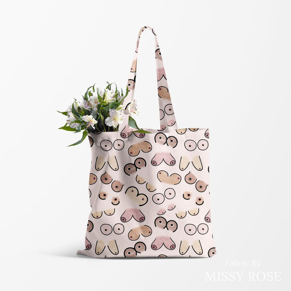 Profanity Fabric 76 made up as a tote bag - see how the print looks made up | Fabric by Missy Rose