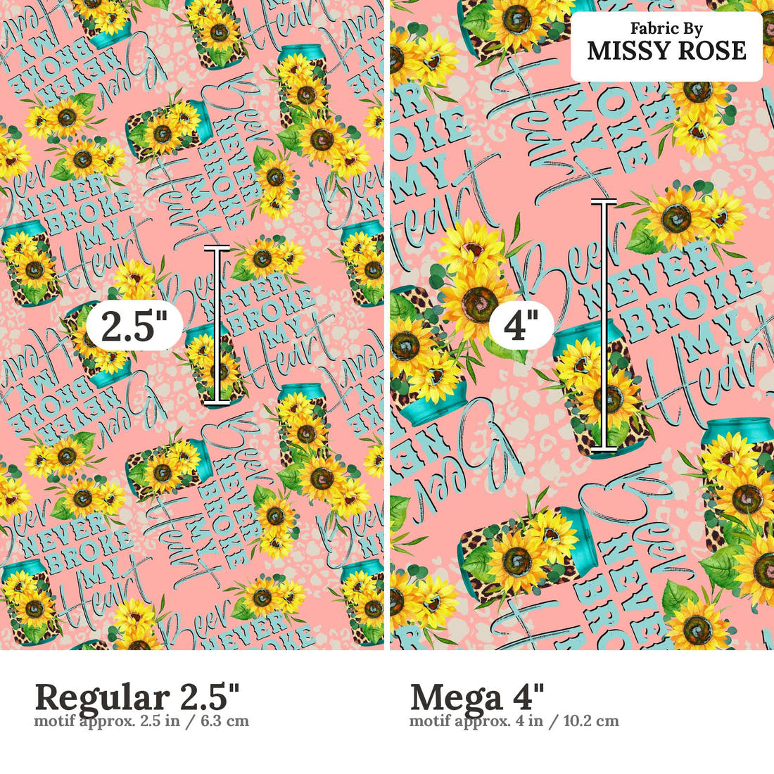 Profanity Fabric 77 Regular 2.5 inch vs Mega 4 inch print scale side by side | Fabric by Missy Rose
