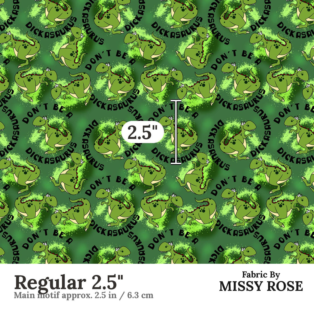 Profanity Fabric 83 Regular 2.5 inch print scale guide | Fabric by Missy Rose