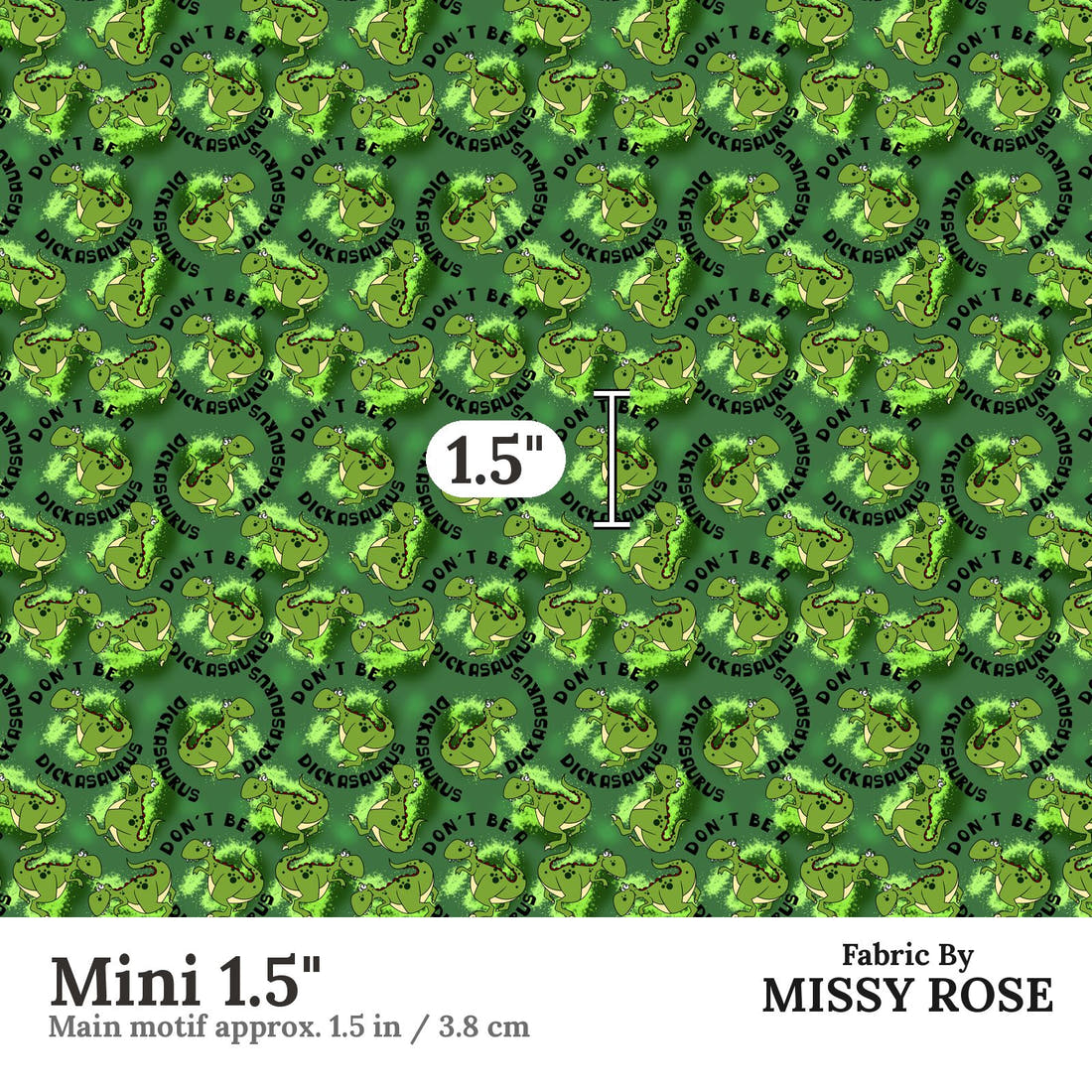 Profanity Fabric 83 Mini 1.5 inch print scale guide | Fabric by Missy Rose