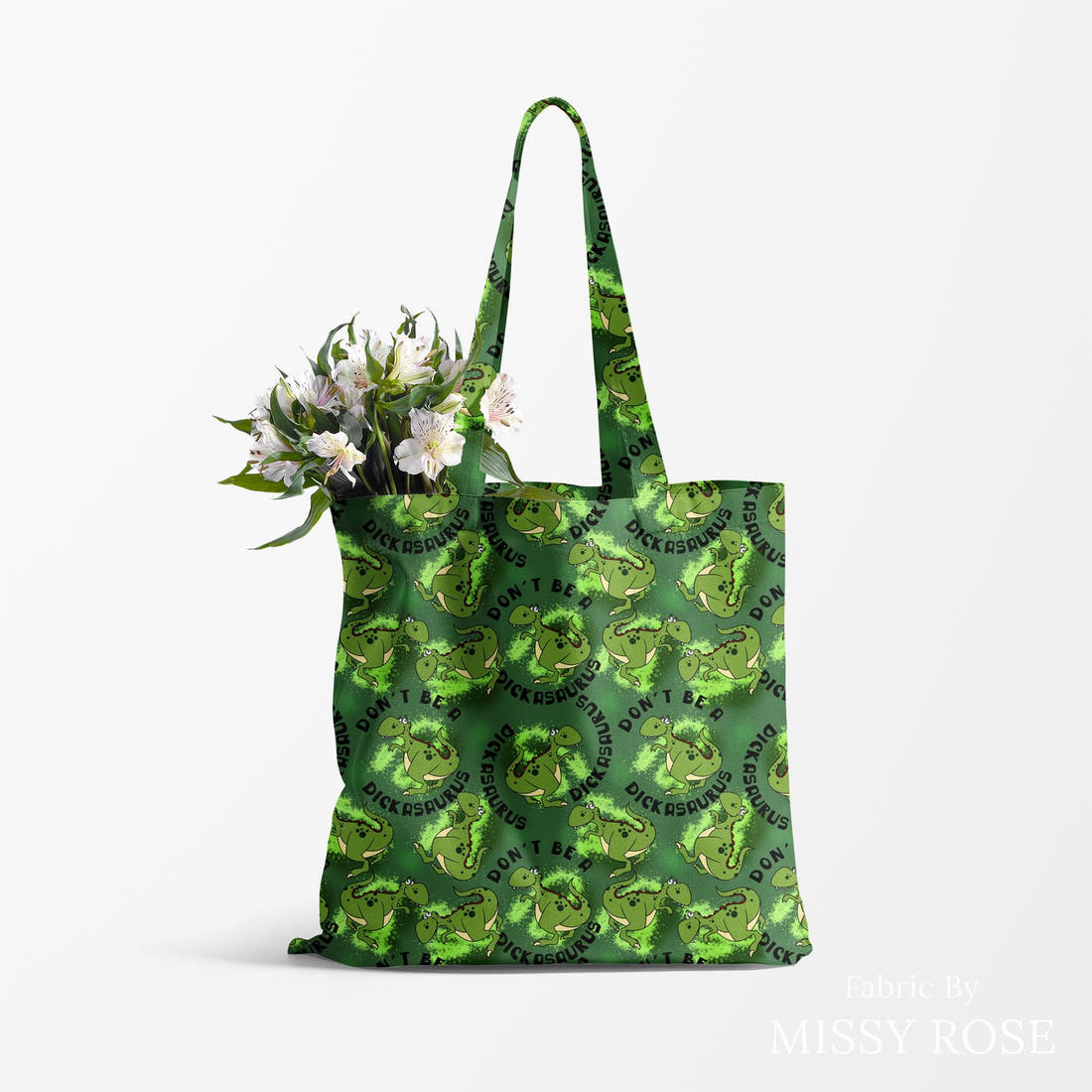 Profanity Fabric 83 made up as a tote bag - see how the print looks made up | Fabric by Missy Rose