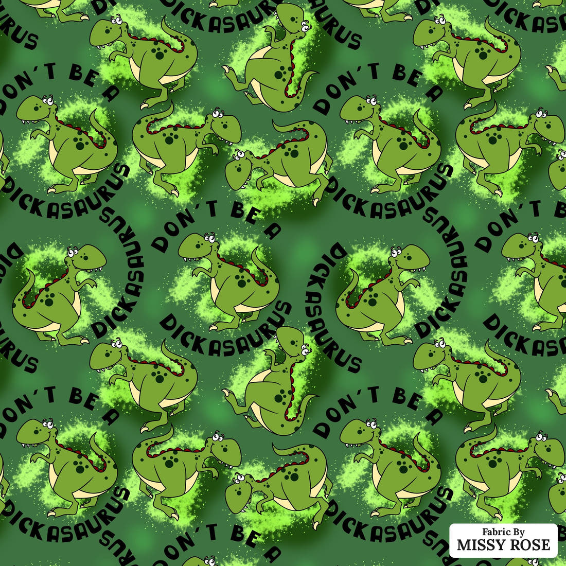 Profanity Fabric 83 - flat view of the print, zoom in for detail | Fabric by Missy Rose