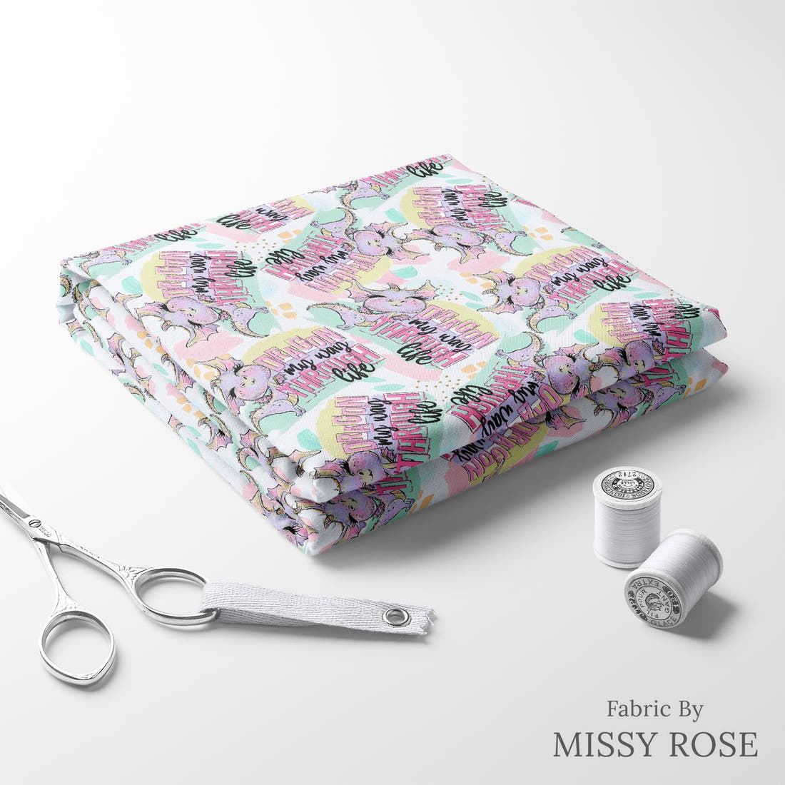 Profanity Fabric 88 folded fabric stack with matching thread - pre-order fabric Australia | Fabric by Missy Rose
