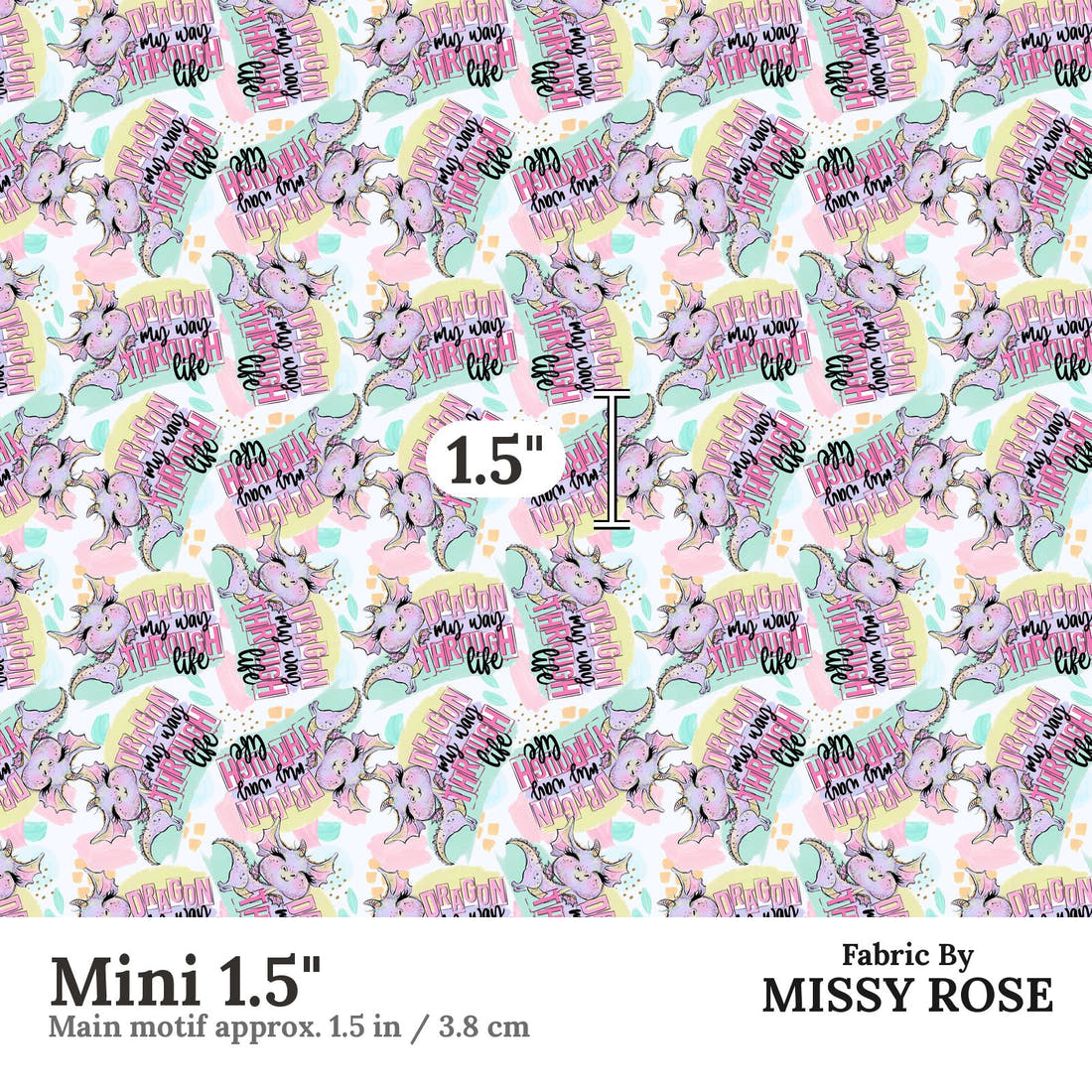 Profanity Fabric 88 Mini 1.5 inch print scale guide | Fabric by Missy Rose