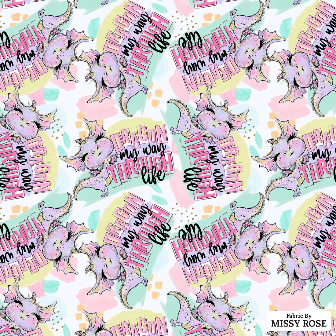 Profanity Fabric 88 - flat view of the print, zoom in for detail | Fabric by Missy Rose