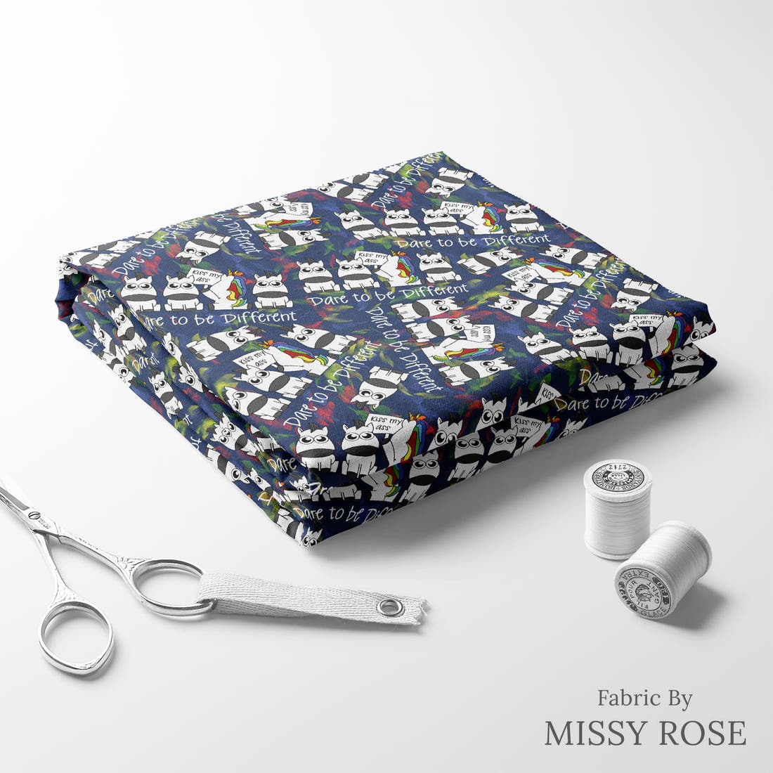 Profanity Fabric 09 folded fabric stack with matching thread - pre-order fabric Australia | Fabric by Missy Rose