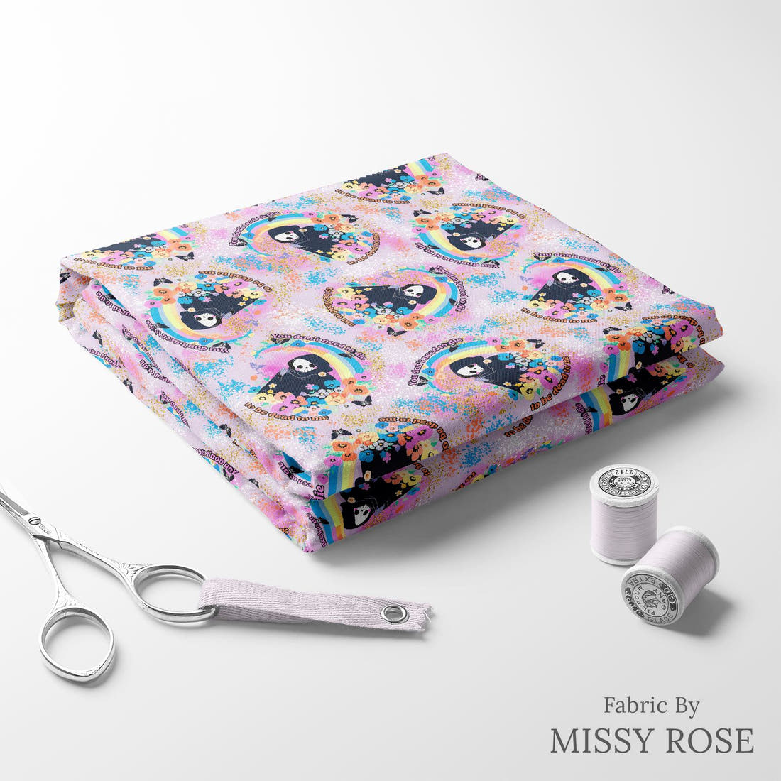 Profanity Fabric 92 folded fabric stack with matching thread - pre-order fabric Australia | Fabric by Missy Rose