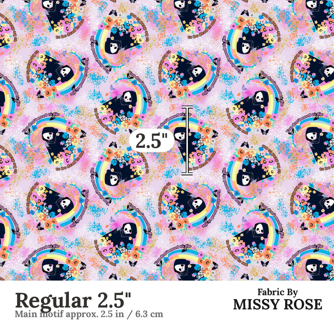 Profanity Fabric 92 Regular 2.5 inch print scale guide | Fabric by Missy Rose