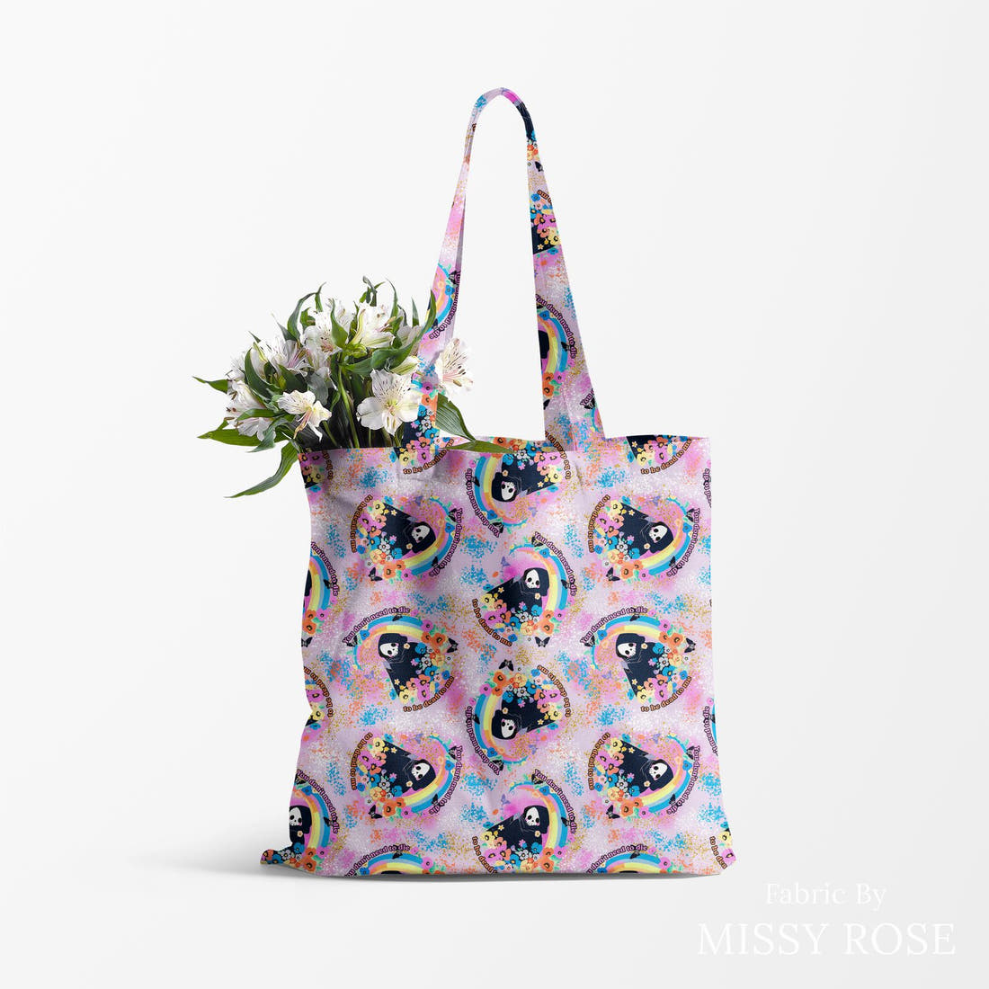 Profanity Fabric 92 made up as a tote bag - see how the print looks made up | Fabric by Missy Rose