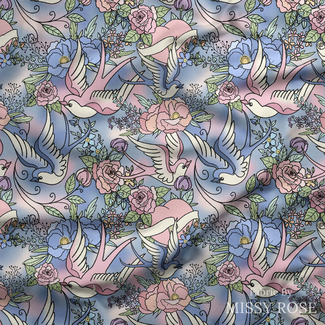 Profanity Fabric 97 draped fabric mockup - custom printed fabric by the metre | Fabric by Missy Rose