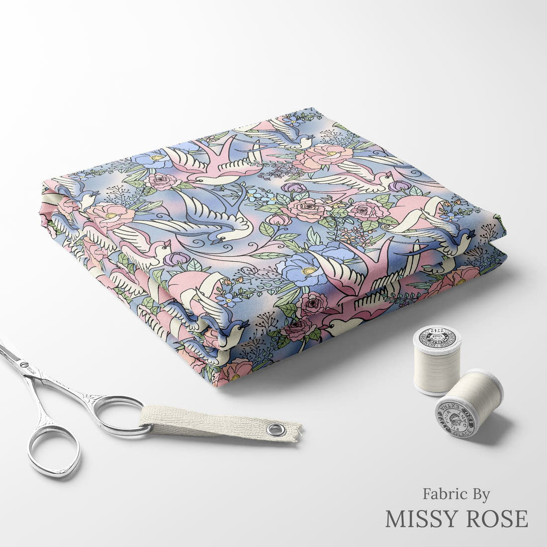 Profanity Fabric 97 folded fabric stack with matching thread - pre-order fabric Australia | Fabric by Missy Rose