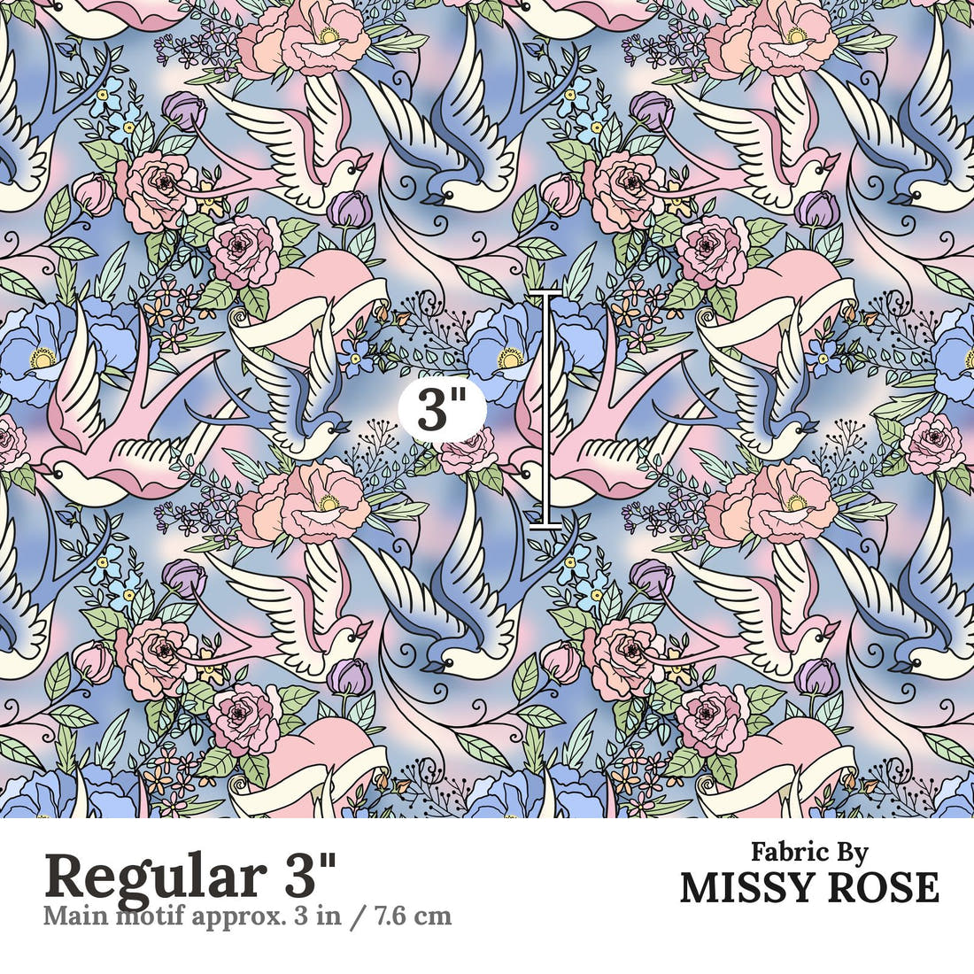 Profanity Fabric 97 Regular 3 inch print scale guide | Fabric by Missy Rose