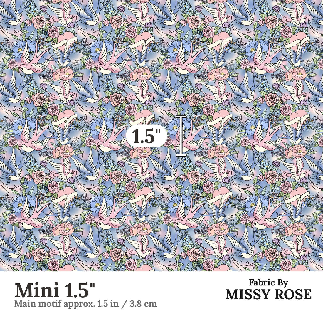 Profanity Fabric 97 Mini 1.5 inch print scale guide | Fabric by Missy Rose