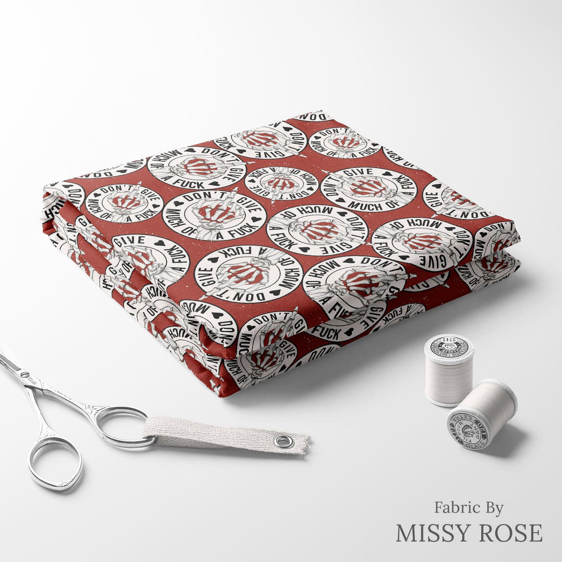 Profanity Fabric 98 folded fabric stack with matching thread - pre-order fabric Australia | Fabric by Missy Rose