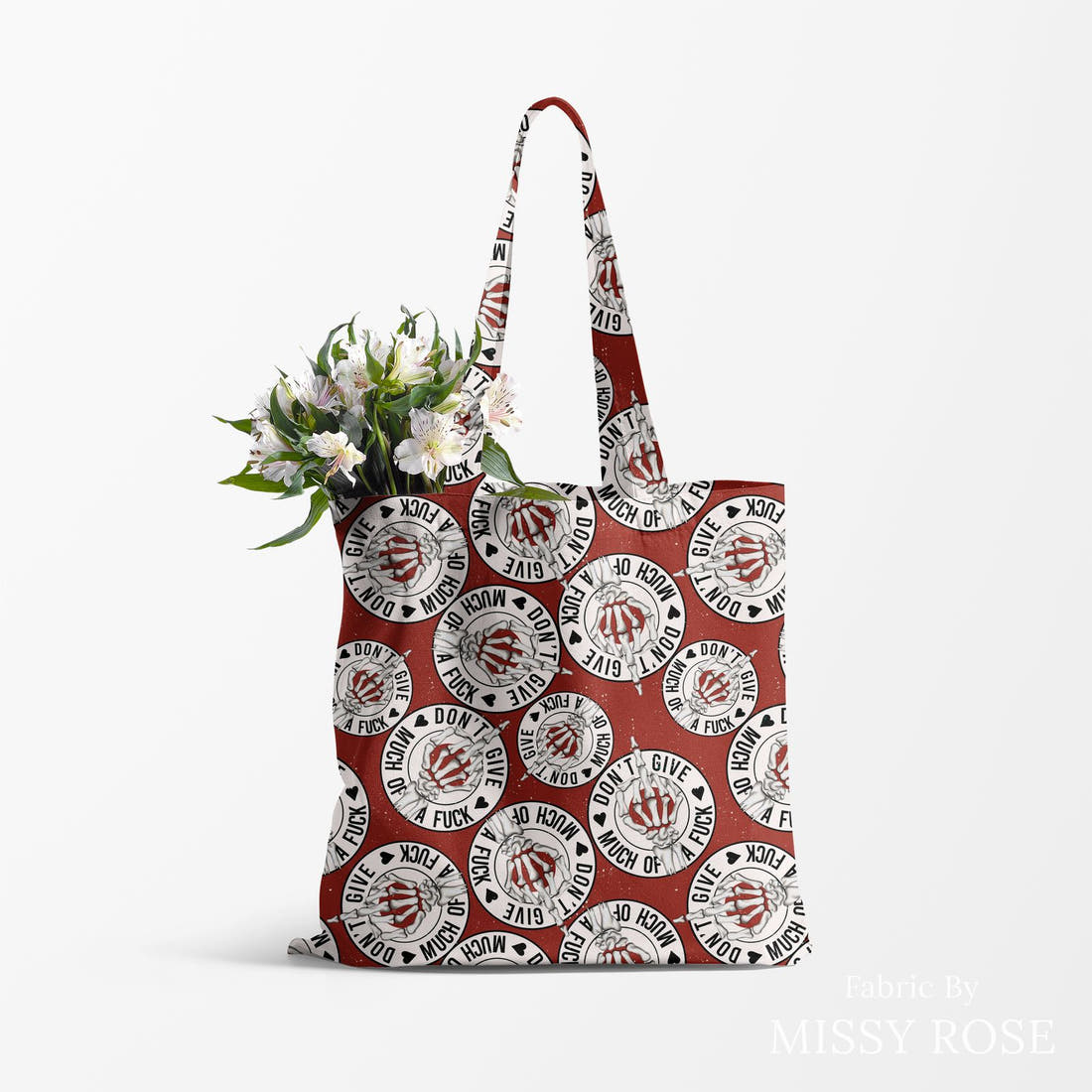 Profanity Fabric 98 made up as a tote bag - see how the print looks made up | Fabric by Missy Rose