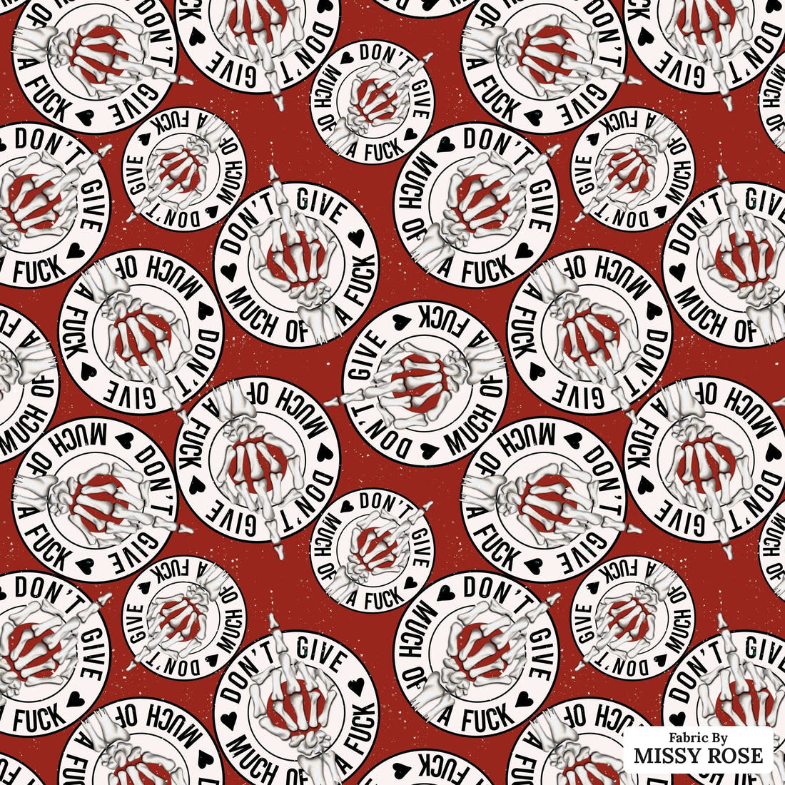 Profanity Fabric 98 - flat view of the print, zoom in for detail | Fabric by Missy Rose