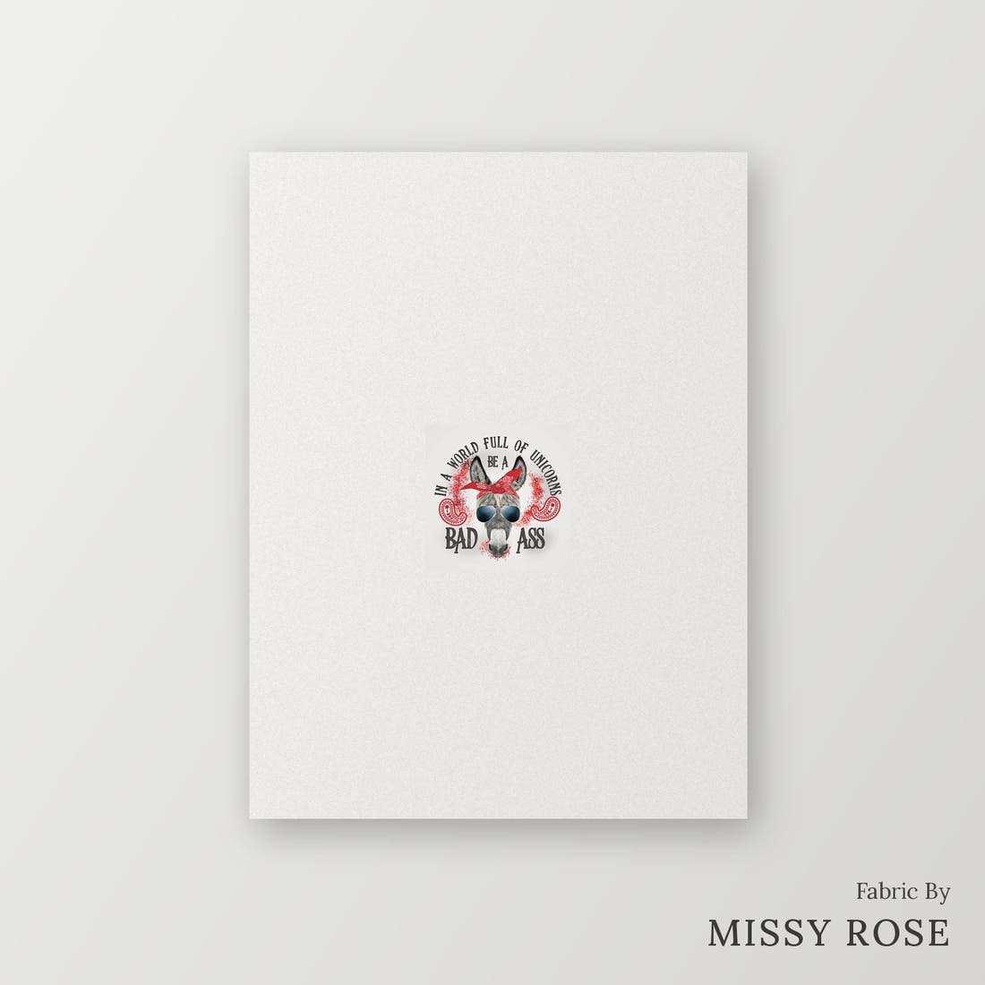 Profanity Fabric Panel 06 – printed fabric panel with centred picture, custom printed to order | Fabric by Missy Rose