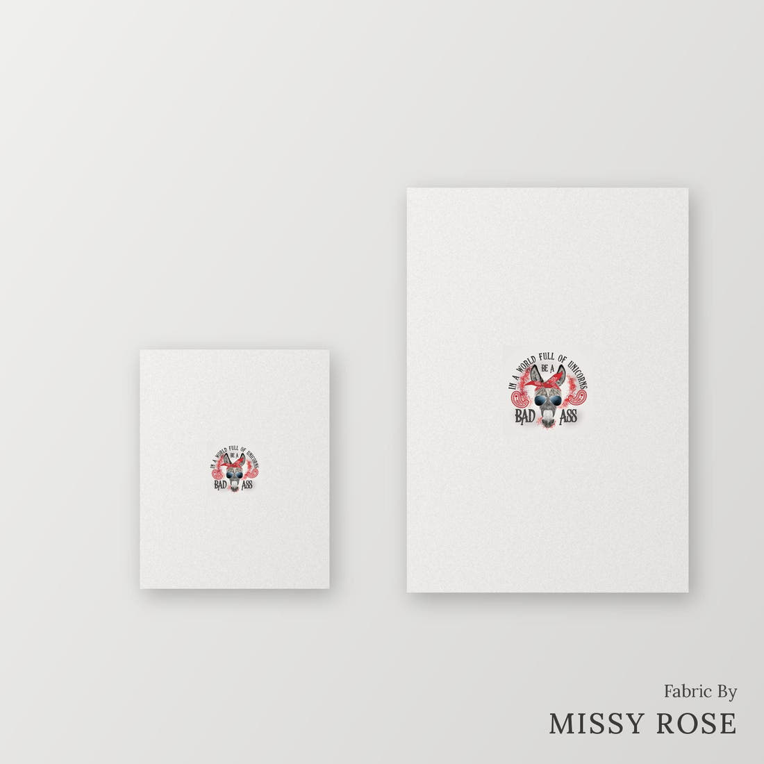Profanity Fabric Panel 06 – universal and adult panel sizes side by side | Fabric by Missy Rose