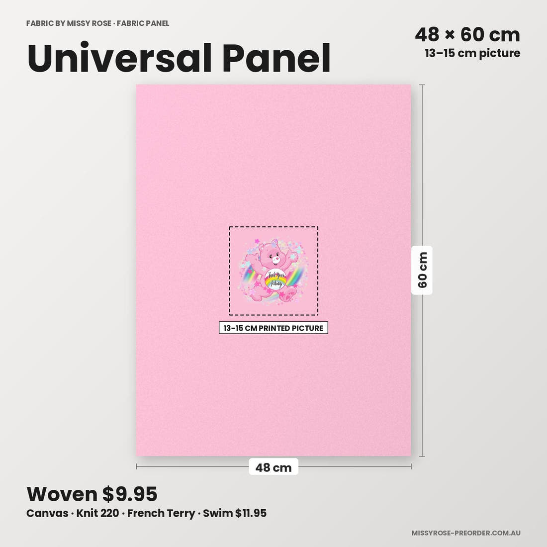 Profanity Fabric Panel 08 universal panel sizing – 13–15 cm printed picture on 48 × 60 cm fabric | Fabric by Missy Rose