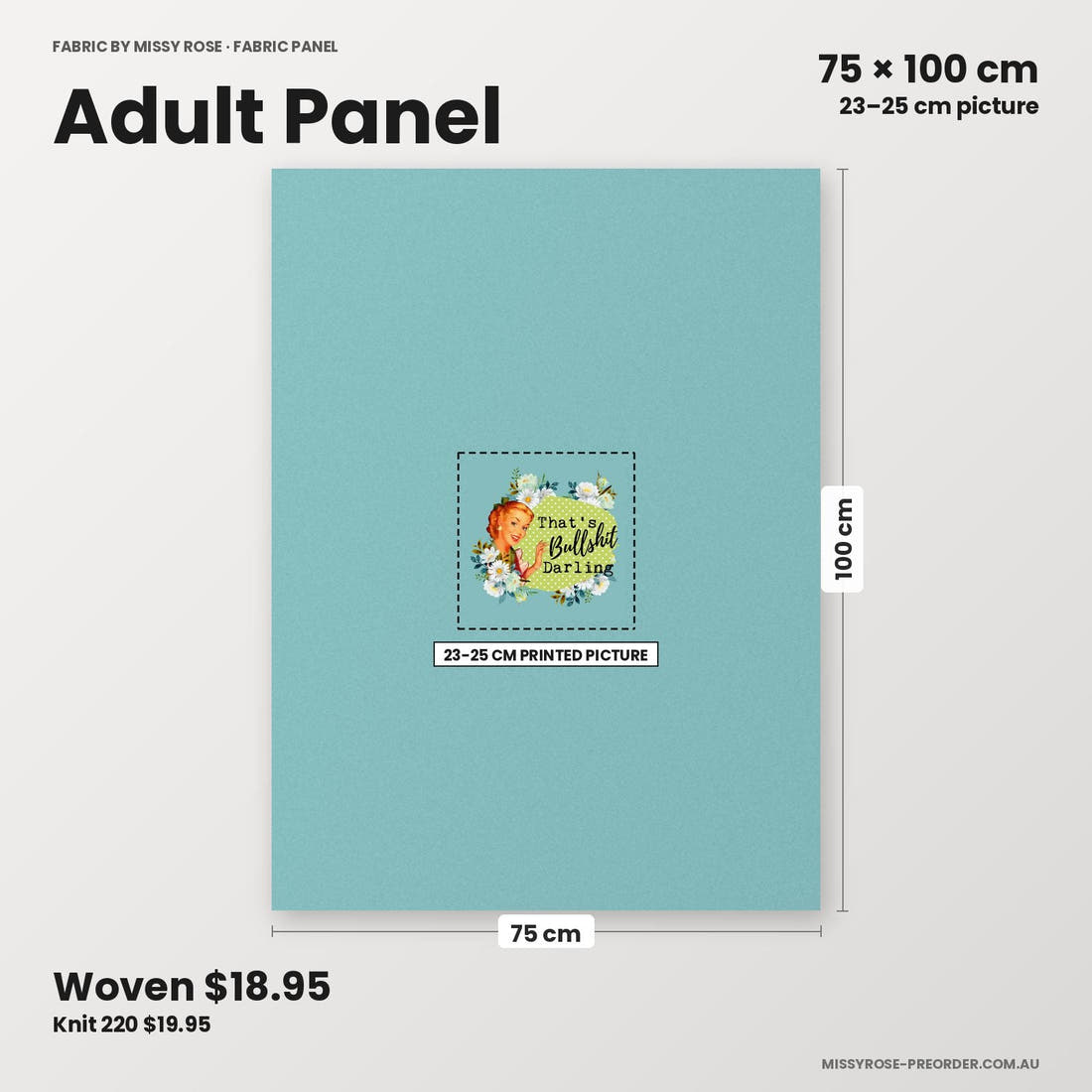 Profanity Fabric Panel 10 adult panel sizing – 23–25 cm printed picture on 75 × 100 cm fabric | Fabric by Missy Rose