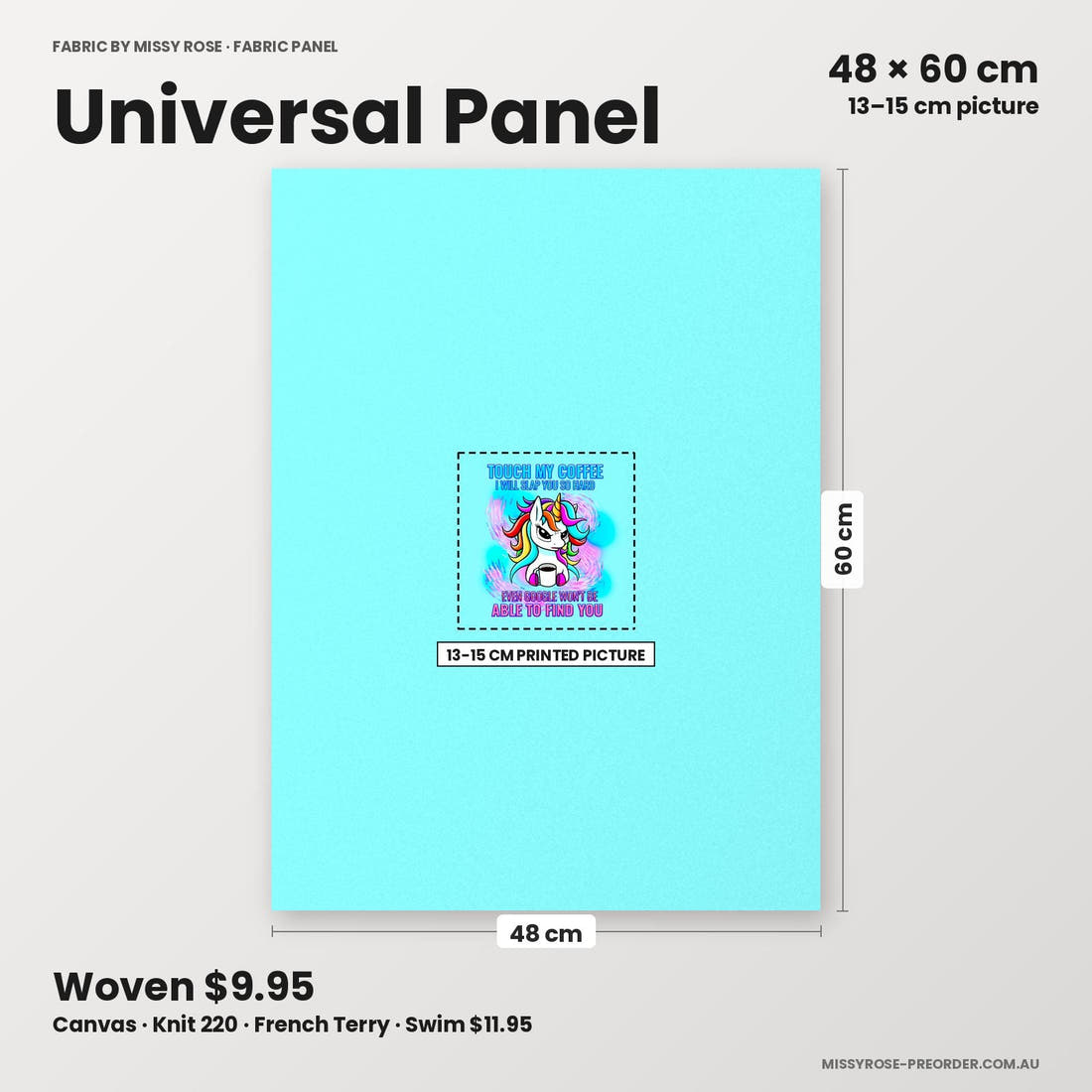 Profanity Fabric Panel 100 universal panel sizing – 13–15 cm printed picture on 48 × 60 cm fabric | Fabric by Missy Rose