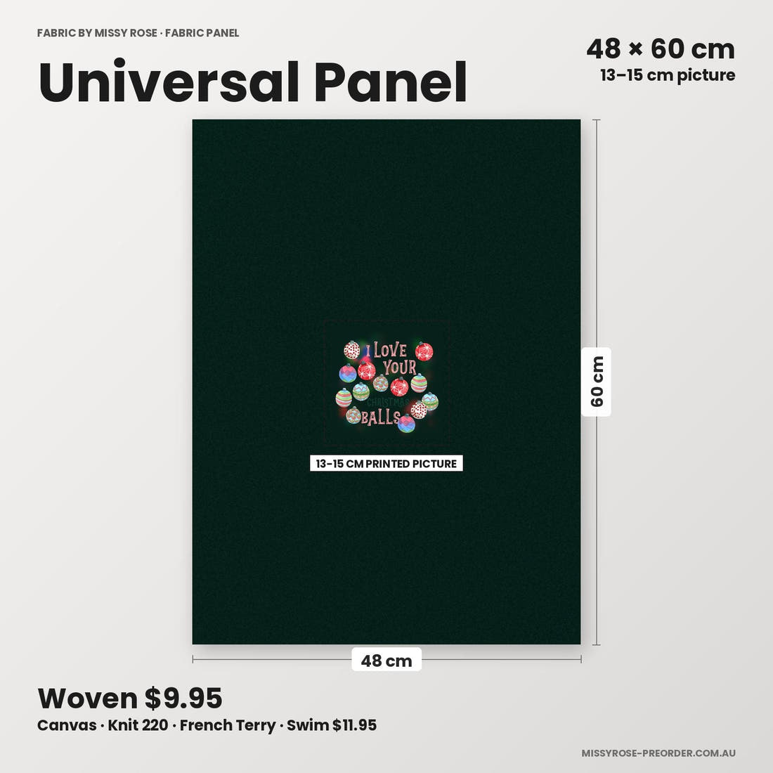 Profanity Fabric Panel 103 universal panel sizing – 13–15 cm printed picture on 48 × 60 cm fabric | Fabric by Missy Rose