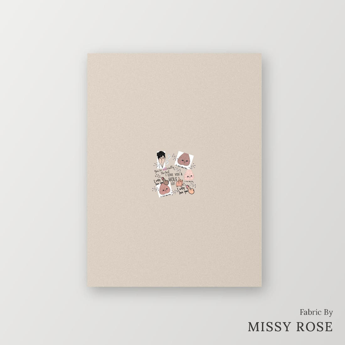 Profanity Fabric Panel 104 – printed fabric panel with centred picture, custom printed to order | Fabric by Missy Rose