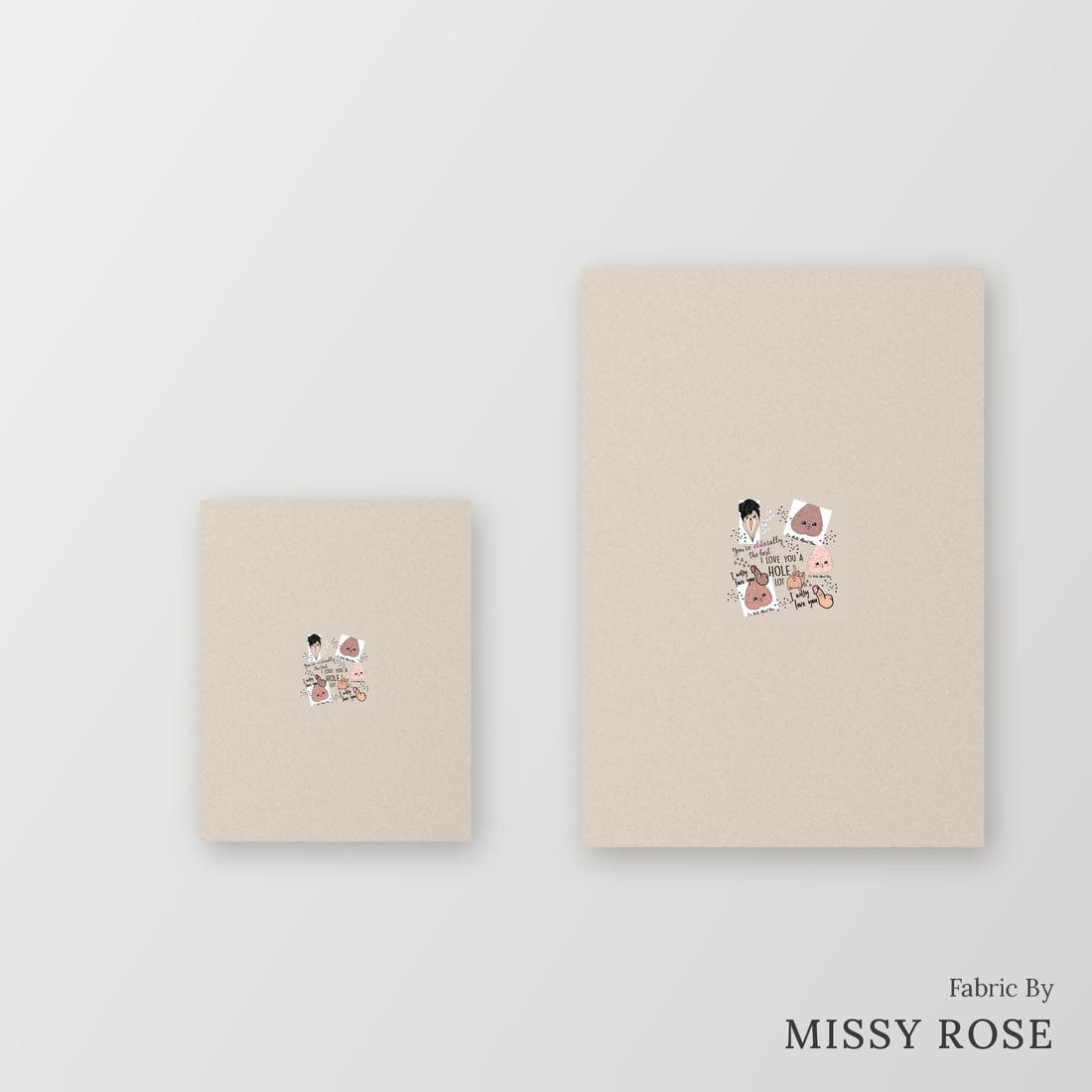 Profanity Fabric Panel 104 – universal and adult panel sizes side by side | Fabric by Missy Rose