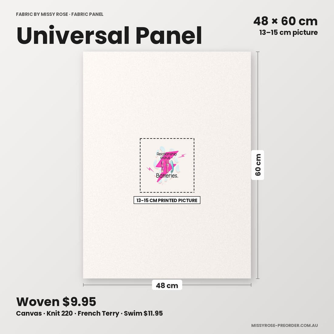 Profanity Fabric Panel 106 universal panel sizing – 13–15 cm printed picture on 48 × 60 cm fabric | Fabric by Missy Rose