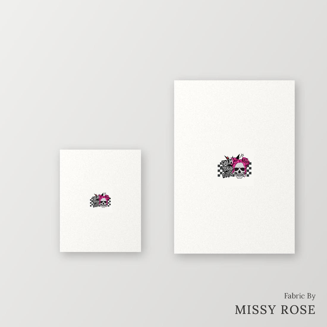 Profanity Fabric Panel 11 – universal and adult panel sizes side by side | Fabric by Missy Rose