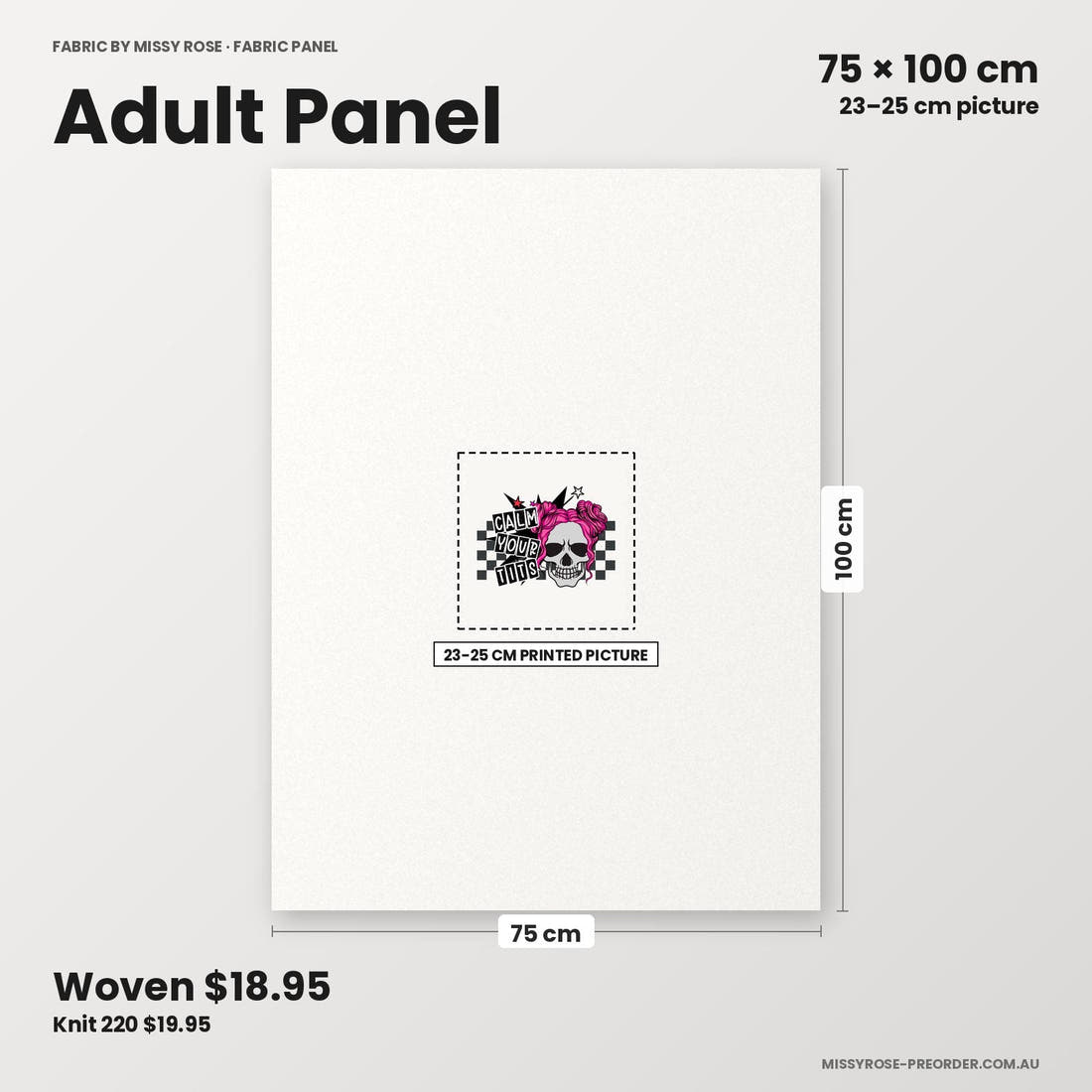 Profanity Fabric Panel 11 adult panel sizing – 23–25 cm printed picture on 75 × 100 cm fabric | Fabric by Missy Rose