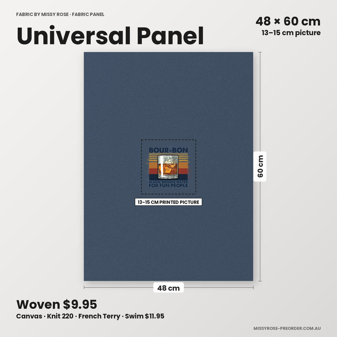 Profanity Fabric Panel 111 universal panel sizing – 13–15 cm printed picture on 48 × 60 cm fabric | Fabric by Missy Rose