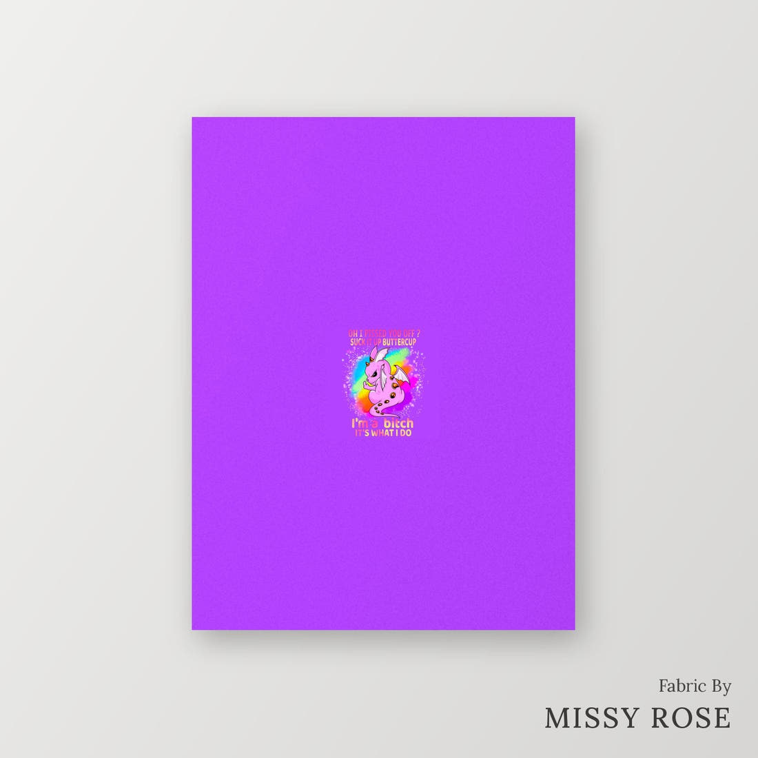 Profanity Fabric Panel 114 – printed fabric panel with centred picture, custom printed to order | Fabric by Missy Rose