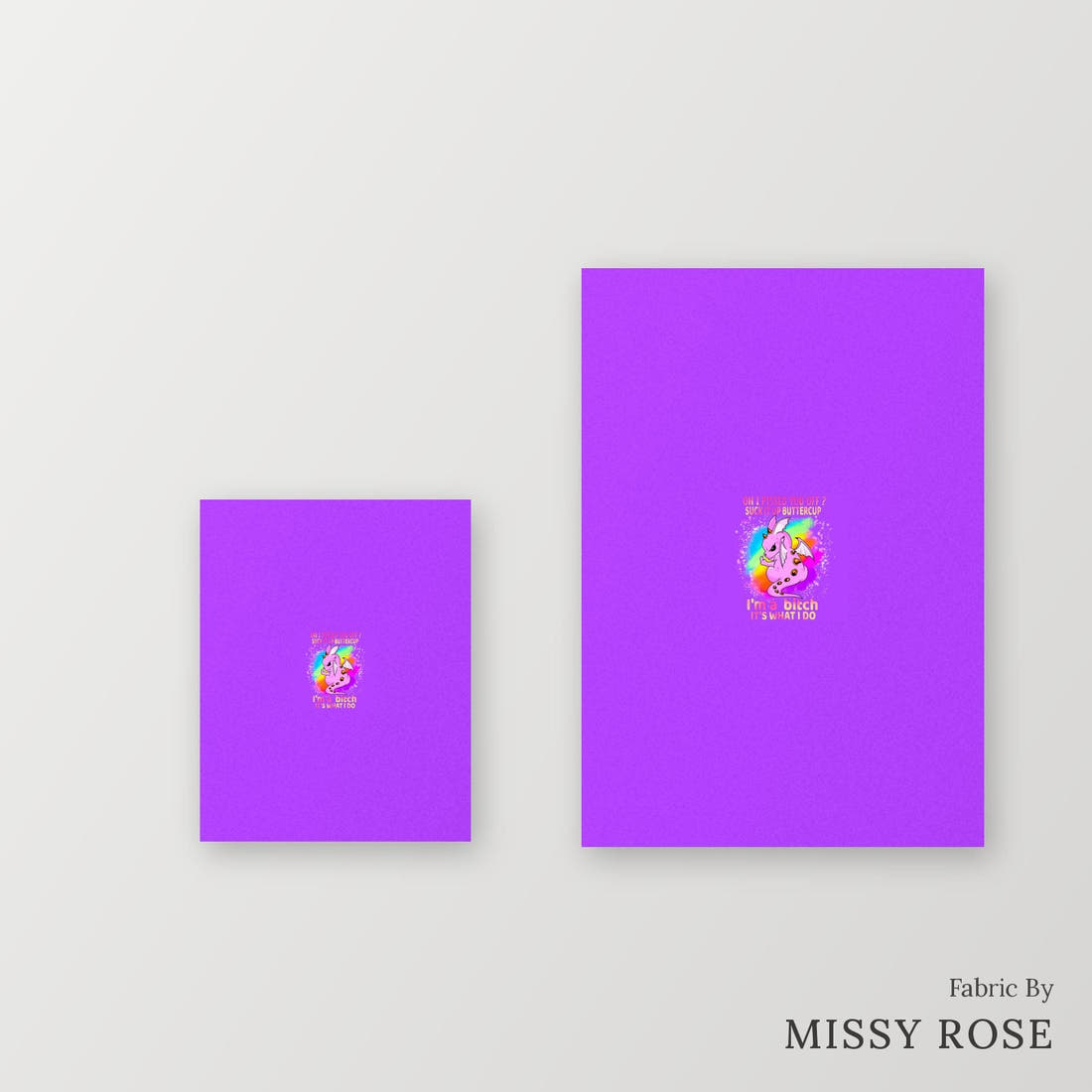 Profanity Fabric Panel 114 – universal and adult panel sizes side by side | Fabric by Missy Rose