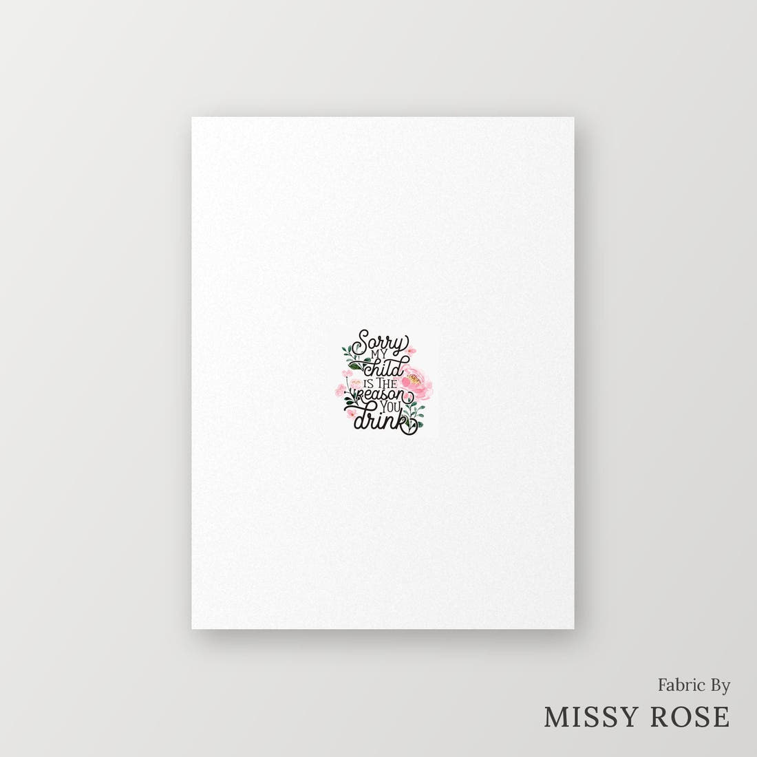Profanity Fabric Panel 118 – printed fabric panel with centred picture, custom printed to order | Fabric by Missy Rose