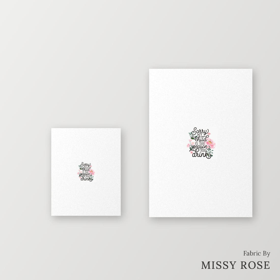 Profanity Fabric Panel 118 – universal and adult panel sizes side by side | Fabric by Missy Rose