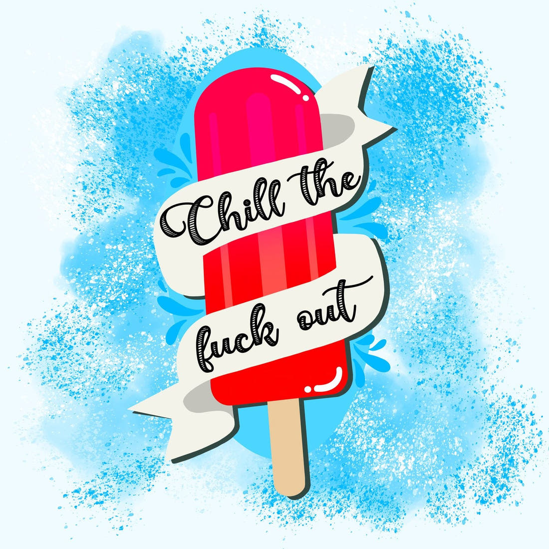 Profanity Fabric Panel 119 – full artwork close-up of the printed picture | Fabric by Missy Rose