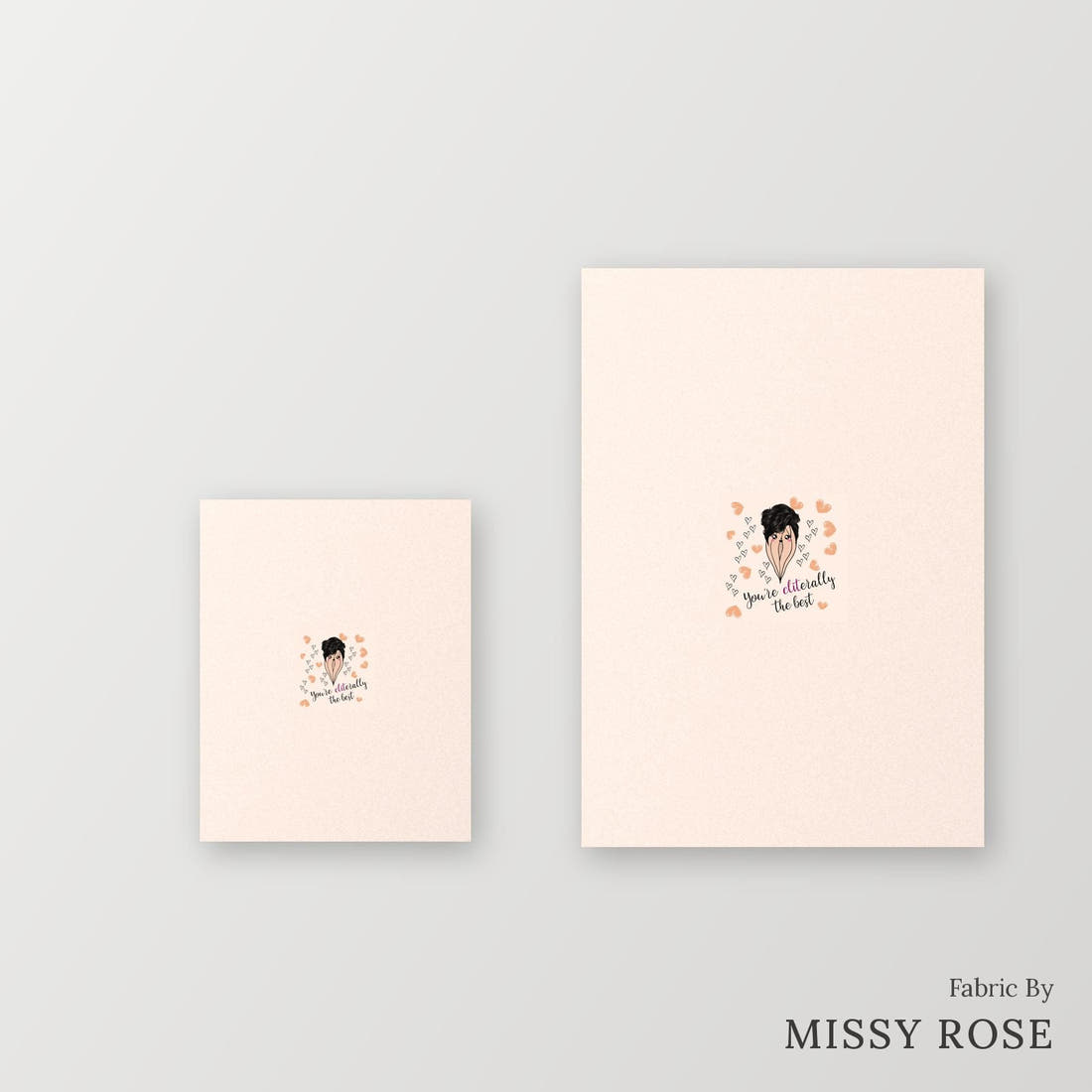 Profanity Fabric Panel 121 – universal and adult panel sizes side by side | Fabric by Missy Rose