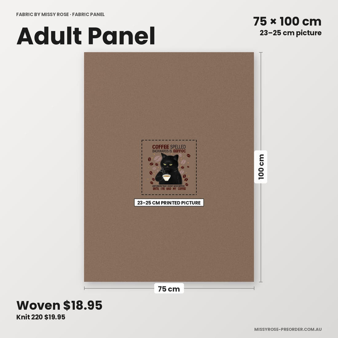 Profanity Fabric Panel 124 adult panel sizing – 23–25 cm printed picture on 75 × 100 cm fabric | Fabric by Missy Rose