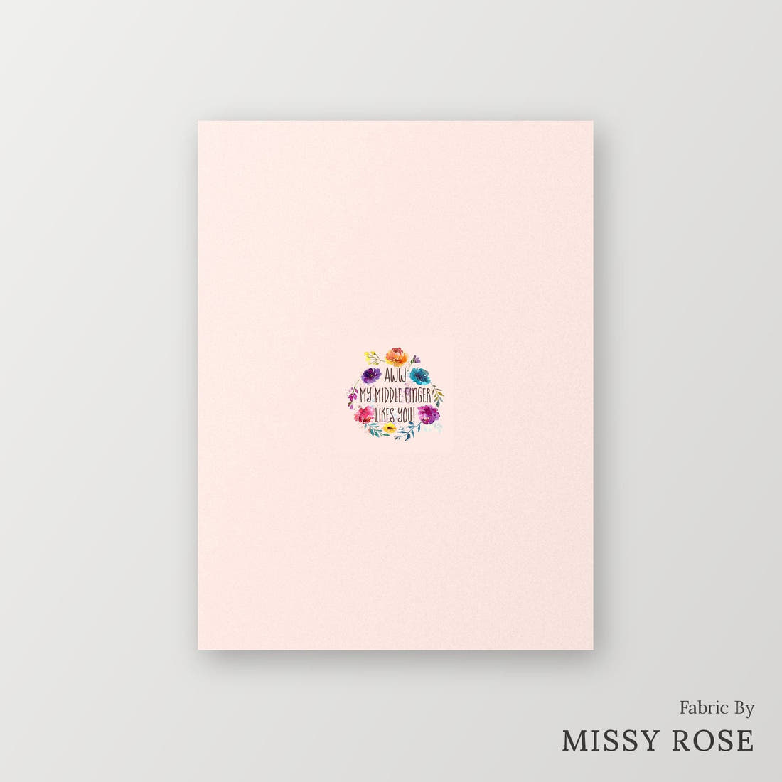 Profanity Fabric Panel 126 – printed fabric panel with centred picture, custom printed to order | Fabric by Missy Rose