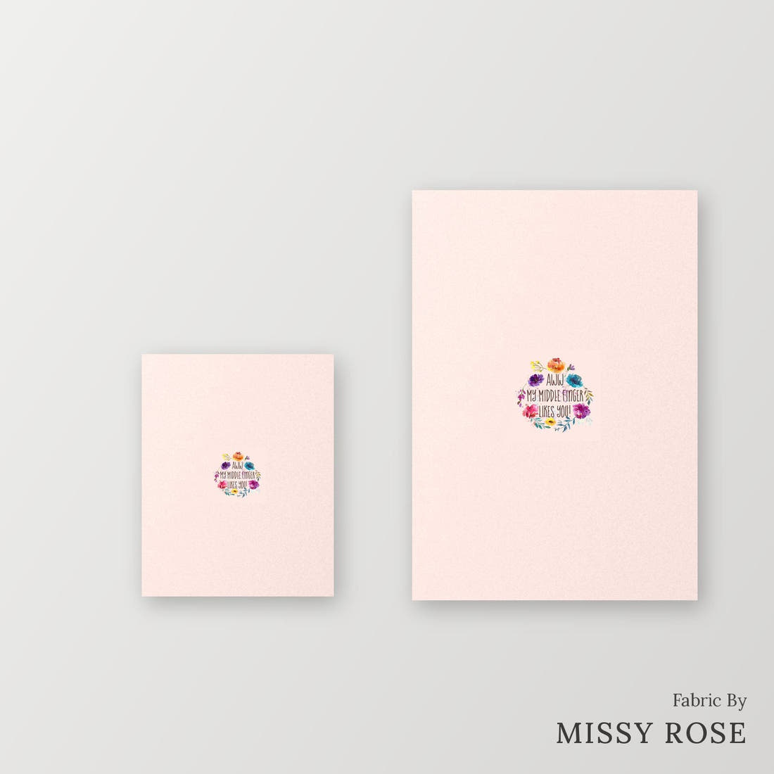 Profanity Fabric Panel 126 – universal and adult panel sizes side by side | Fabric by Missy Rose