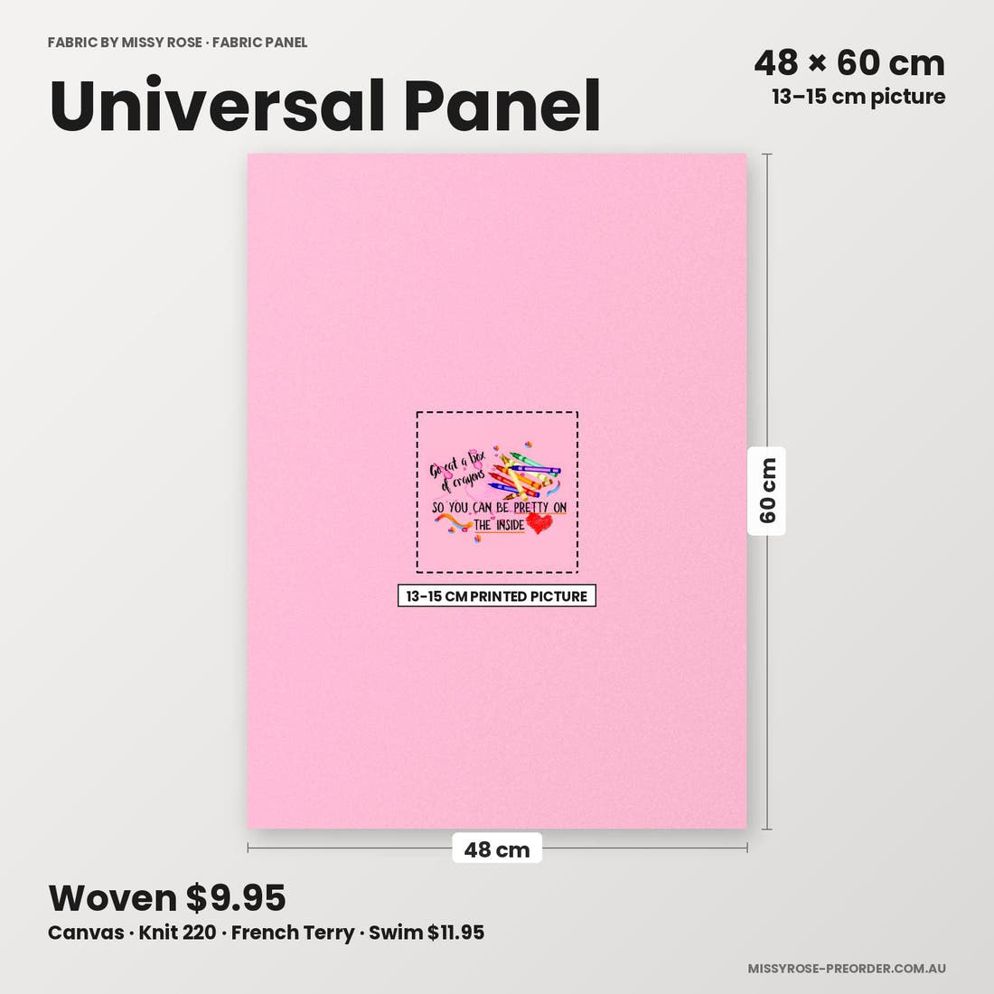 Profanity Fabric Panel 127 universal panel sizing – 13–15 cm printed picture on 48 × 60 cm fabric | Fabric by Missy Rose
