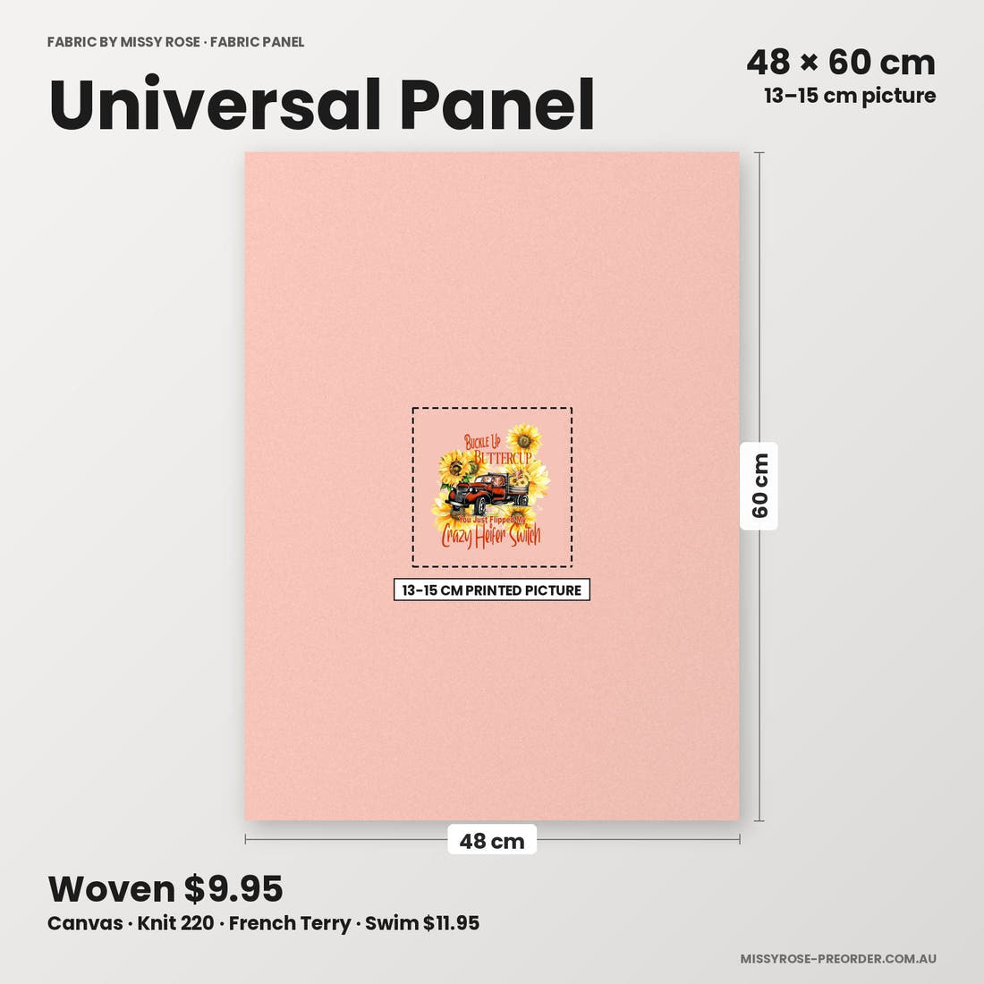 Profanity Fabric Panel 128 universal panel sizing – 13–15 cm printed picture on 48 × 60 cm fabric | Fabric by Missy Rose