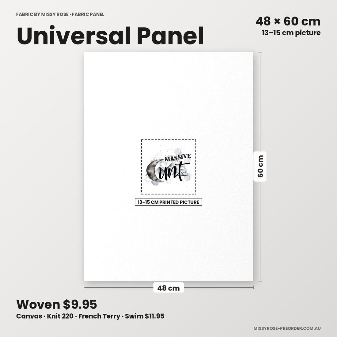 Profanity Fabric Panel 129 universal panel sizing – 13–15 cm printed picture on 48 × 60 cm fabric | Fabric by Missy Rose