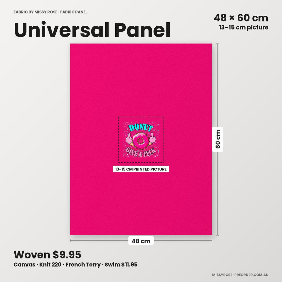 Profanity Fabric Panel 13 universal panel sizing – 13–15 cm printed picture on 48 × 60 cm fabric | Fabric by Missy Rose