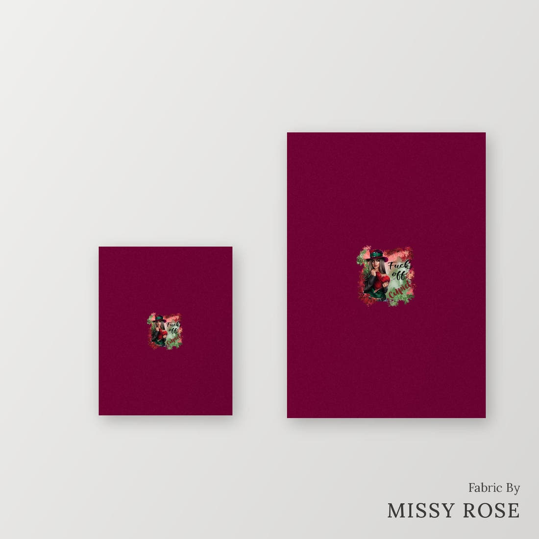Profanity Fabric Panel 132 – universal and adult panel sizes side by side | Fabric by Missy Rose