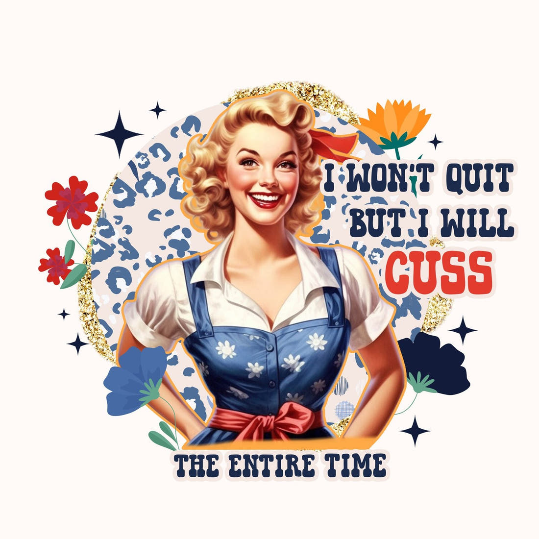 Profanity Fabric Panel 133 – full artwork close-up of the printed picture | Fabric by Missy Rose