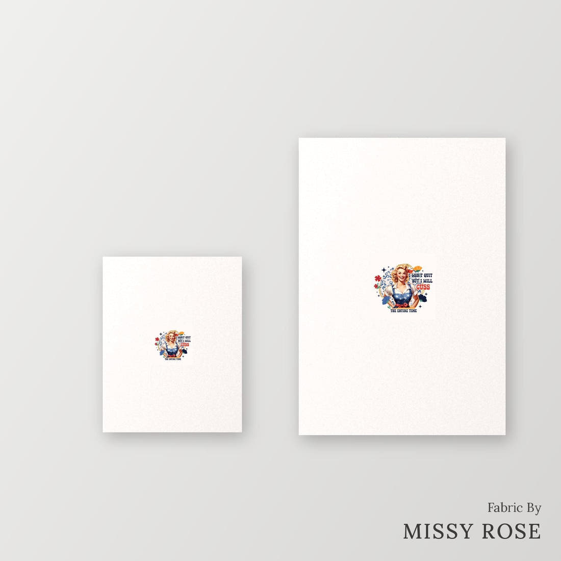 Profanity Fabric Panel 133 – universal and adult panel sizes side by side | Fabric by Missy Rose