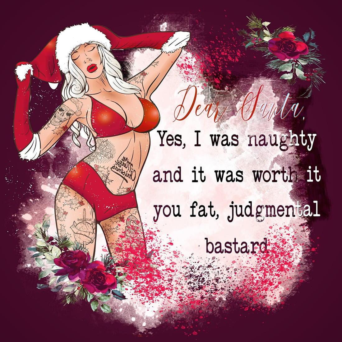 Profanity Fabric Panel 138 – full artwork close-up of the printed picture | Fabric by Missy Rose